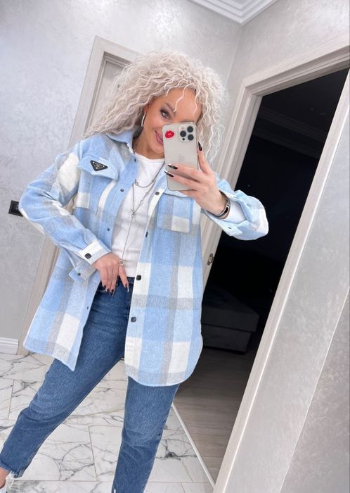 Жіноча тепла вовняна Сорочка Оверсайз. Батал/Sizes+