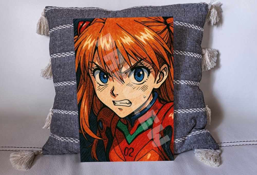 Anime Plakat na Metalu Evangelion Asuka A3 Prezent Otaku Manga