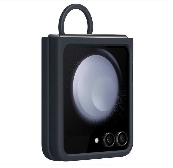 Оригинальный чехол Samsung Z Flip 5 Silicone Cover with Ring Blue