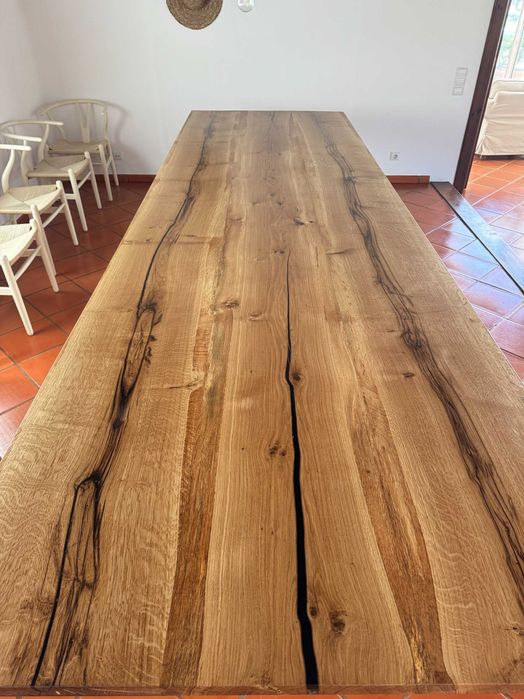 Mesas rústicas em prancha única.Mesa de jantar em madeira maciça sob Medidas.Solid wood dining table