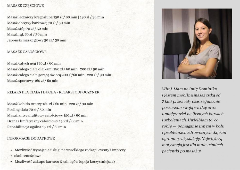 Masaż mobilny - Konin  - skuteczność i profesjonalizm