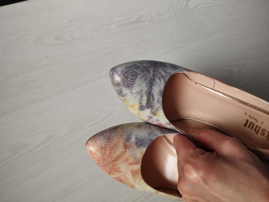 Pastelowe czółenka Eksbut 37 multikolor skóra