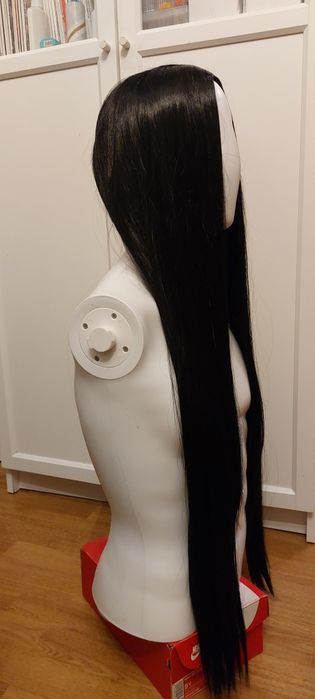 Peruka nowa czarne włosy 90 cm