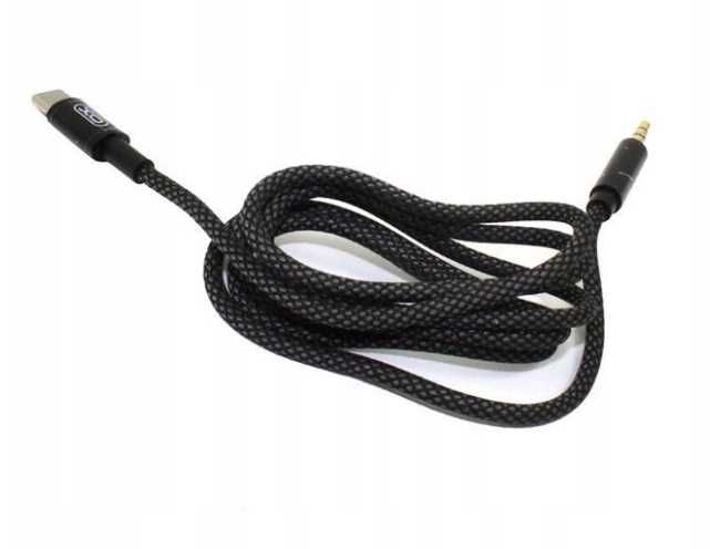 Kabel cyfrowy audio jack 3,5mm-USB TYP C 2m czarny