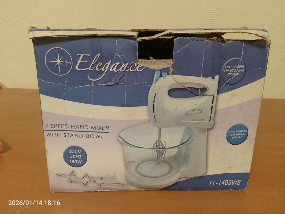 Миксер с чашей Elegance EL-1403WB. Читайте объявление полностью