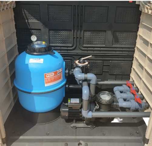 Caseta de Máquinas QP Filtro Cyclone D.500 + Bomba StarPump 0,75cv