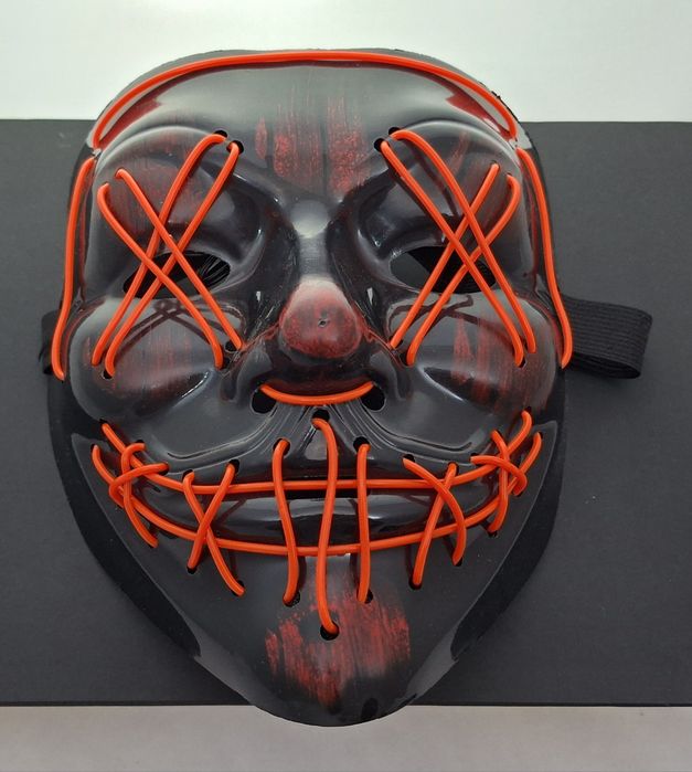 2x Maska LED Halloween + 2x Rękawiczki + BATERIE