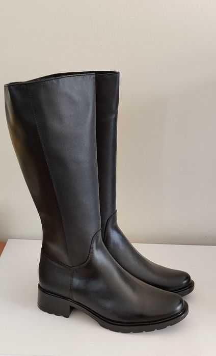 Kozaki, skórzane oficerki, rozm. 36/37, dł. wkładki 24 cm