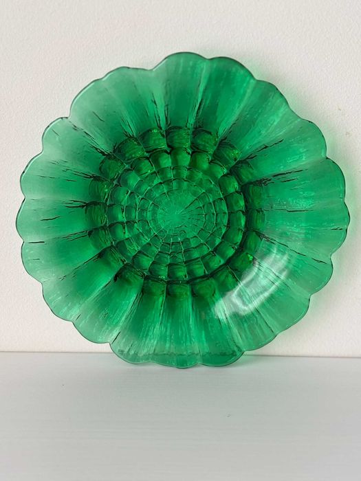 Talerz cora szkło PRL Ząbkowice