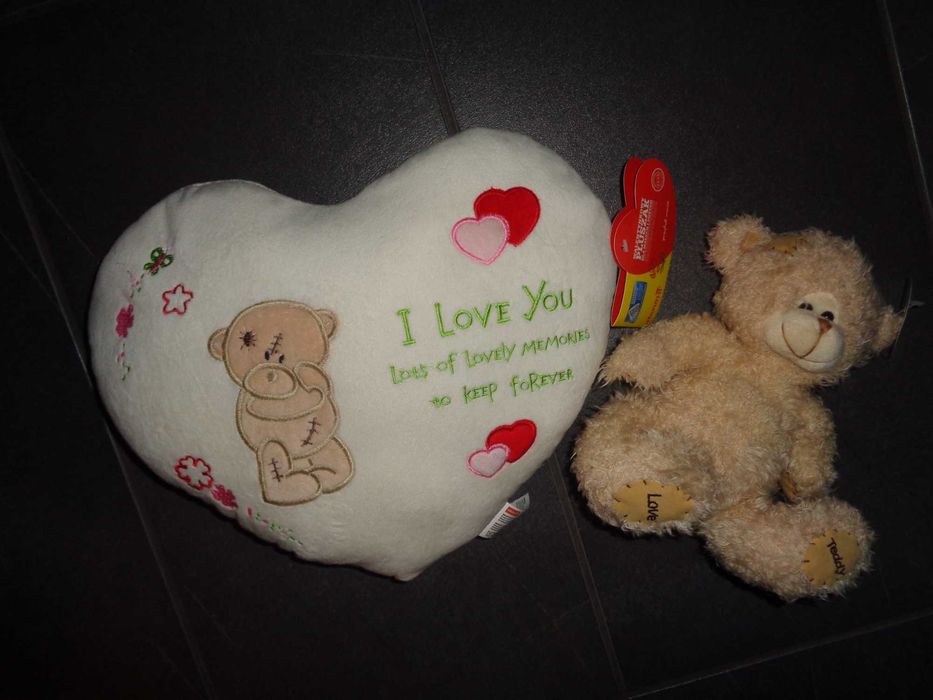 ELEFUN walentynkowy pluszak poduszka serce + MIŚ Teddy OKAZJA zestaw