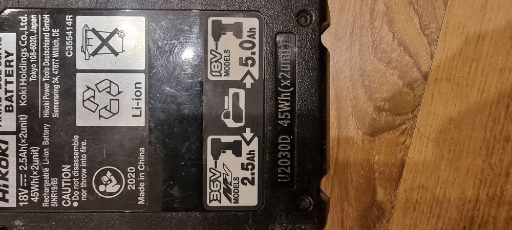 Bateria Hikoki 18,  36v