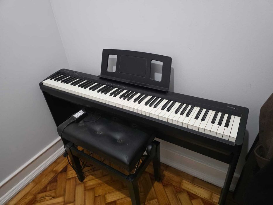 Piano Digital Roland FP-10 + Banco + Suporte | Como Novo