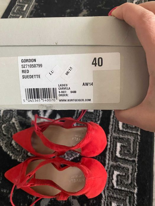 Czerwone szpilki Kurt Geiger rozm. 40