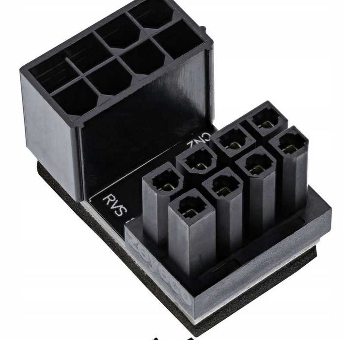 Kątowy adapter zasilania karty graficznej 8pin M/F obrócony