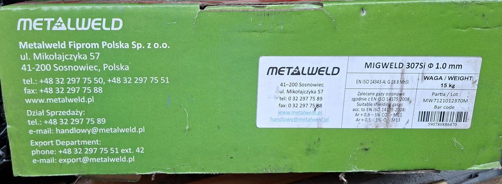 Drut spawalniczy 1mm 15kg MIGWELD 307Si