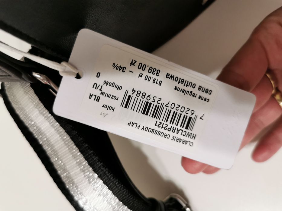 Nowa oryginalna torebka Guess listonoszka czarna Clararie Crossbody Fl