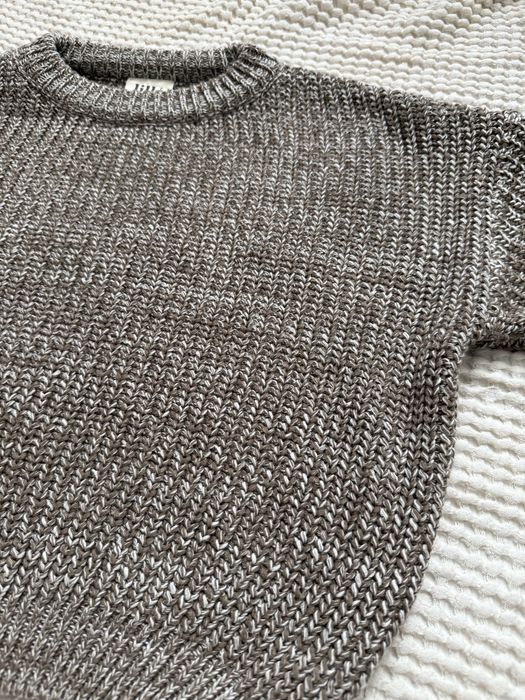 jak NOWY Lille Bawełniany Sweter  Melange Off White/Taupe 4/5 lat