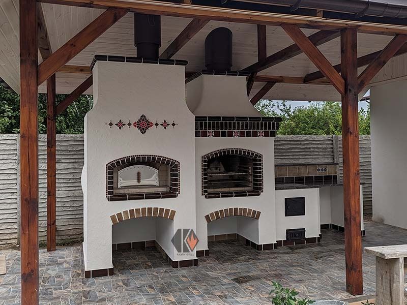 Плита с мангалом и духовкой