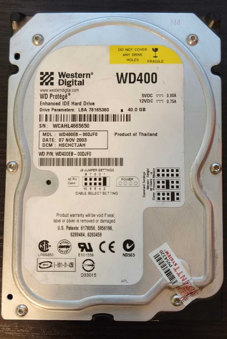 Dysk twardy HDD WD 40GB ATA 3,5" WD400EB 5400obr. PATA