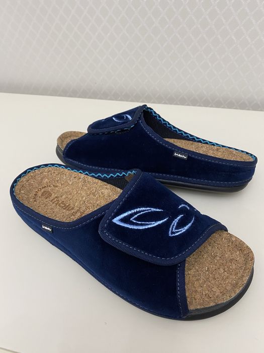 Жіночі ортопедичні тапочки Inblu на липучці,коркова устілка.