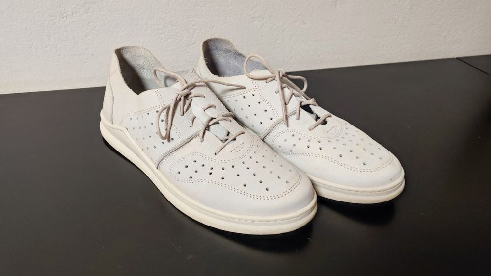 Buty skórzane lasocki szare miękkie