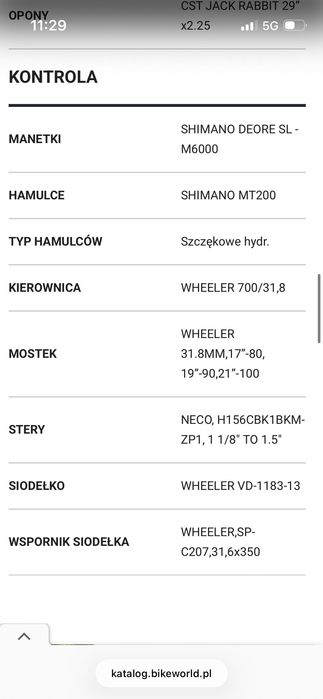 Rower górski Wheeler Arrow rozm. L 29”