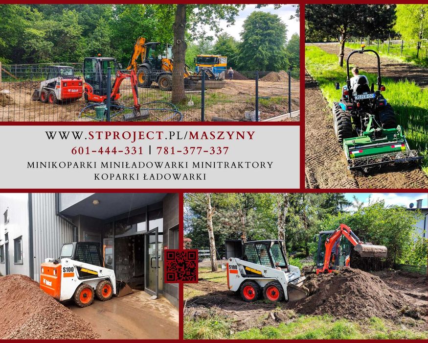 Mini Ładowarka Koparka Traktor | Prace ziemne Ogrody Projekty Drenaże