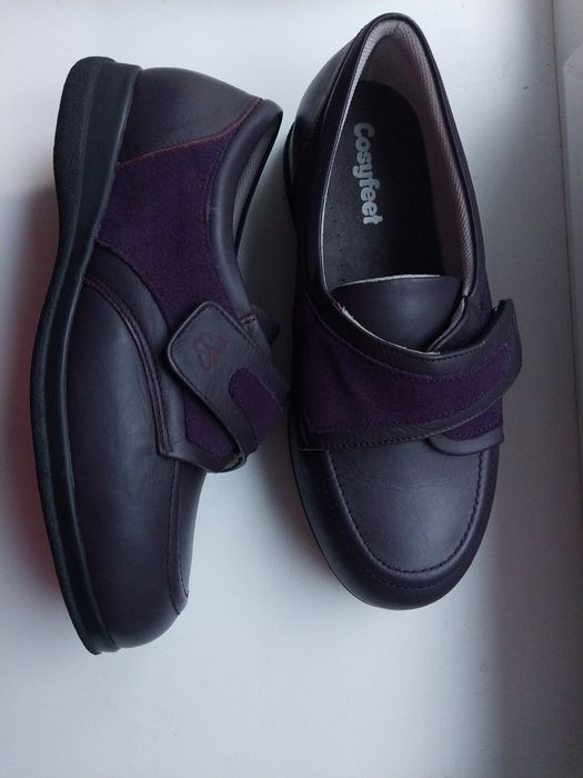 Туфлі жіночі cosyfeet 40р., шкіра, широкі стопи, на липучках