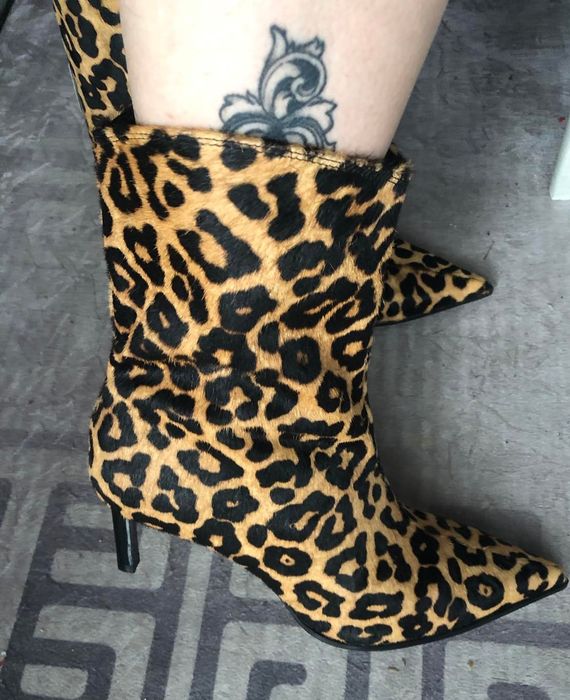 Леопардовые ботильоны Bershka, натуральная кожа
