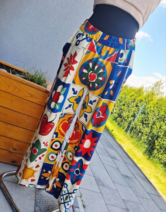 Spodnie damskie szerokie / handmade/ jersey