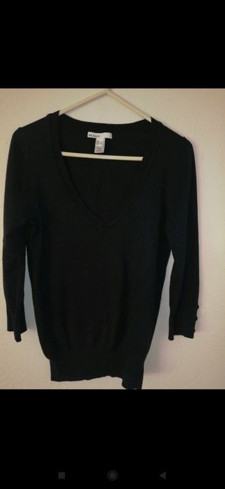 XS/S Mango Granatowy dopasowany sweter sweterek rękaw 3/4 guziczki 

S