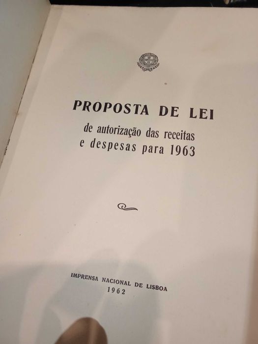 Proposta de Lei  de autorização das receitas e despesas para 1963