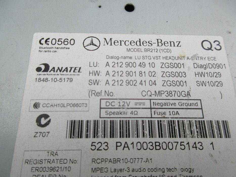 mercedes W212 radio command CD