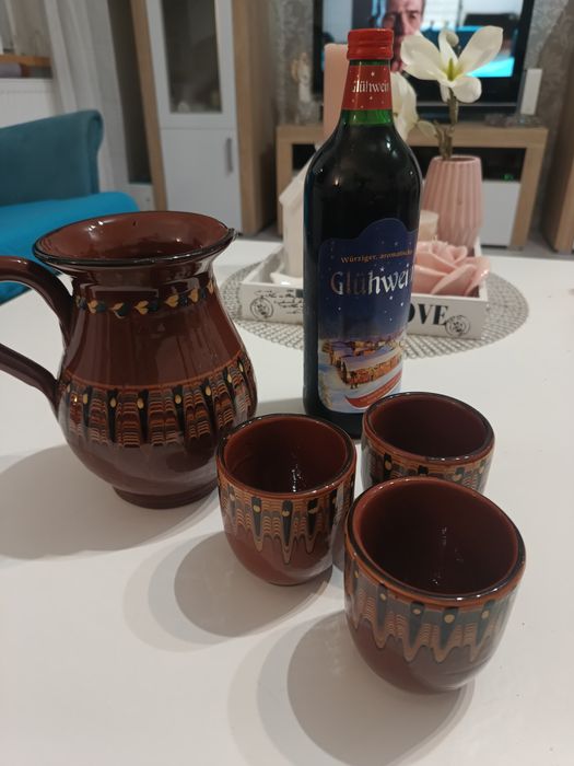 Gliniany zestaw do grzańca