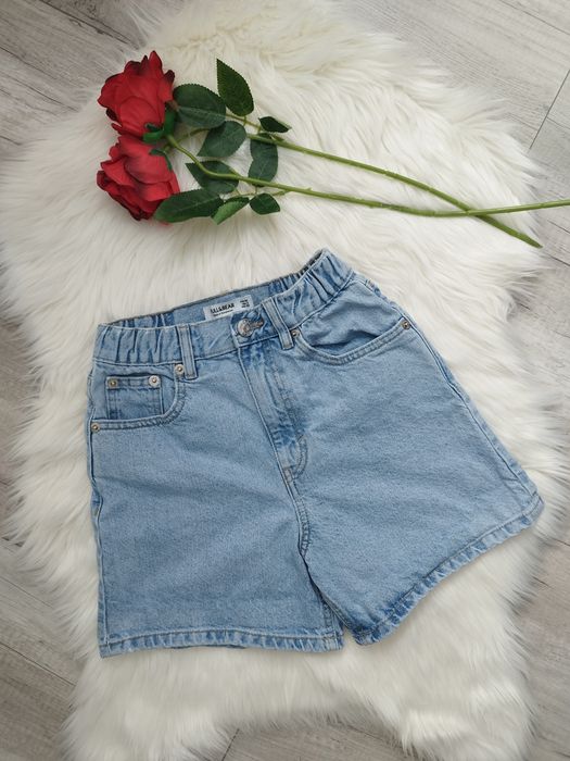 spodenki szorty | jeansowe szerokie | mom fit z kieszeniami | przetarcia | wysoki stan