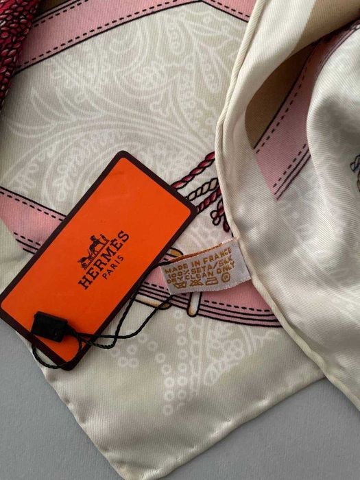 Стильна ВЕСНЯНА шовкова хустка HERMES 90см