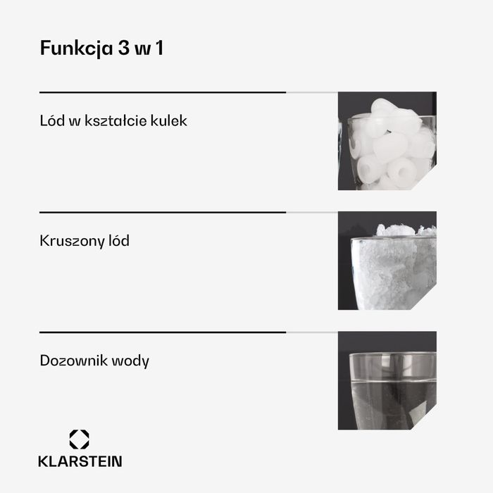 Kostkarka Kruszarka do Lodu z Dozownikiem wody Klarstein Arcticblend