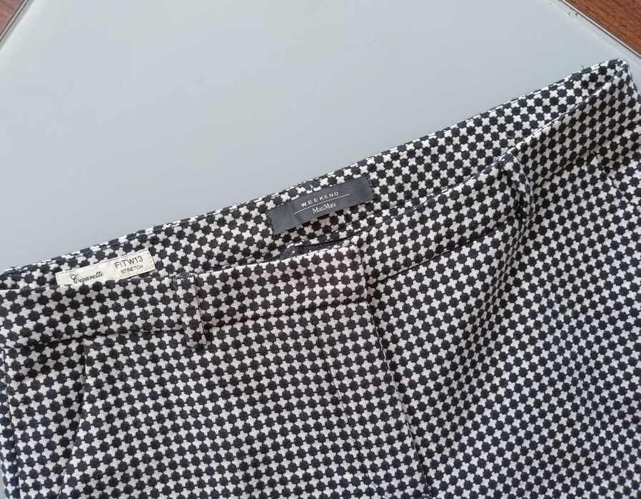 Max Mara kobiece cygaretki w pepitkę S