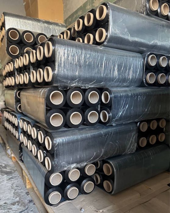 Чорна стрейч плівка вторинна | Міцна фіксація вантажу | ОПТ