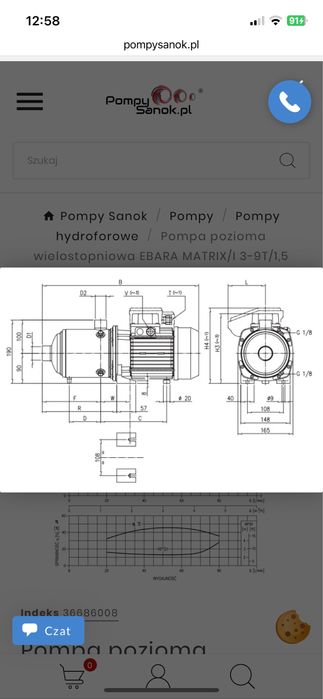 Pompa do Wody Ebara Matrix/E 3-9T/1,5M
