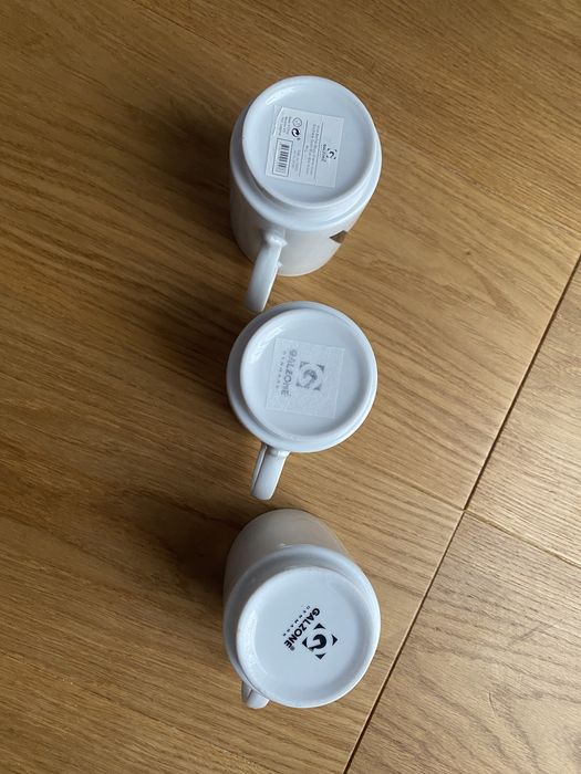3 kubki ceramiczne Galzone literki A i K i serce
