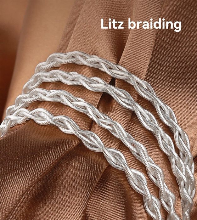 TRN TN 8-Rdzeni Posrebrzany kabel modułowy+3 wtyki