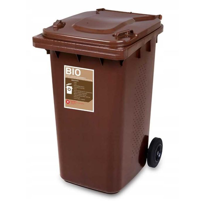 Pojemnik kosz na śmieci odpady brązowy BIO 120L, 240L Ruszt wentylacja