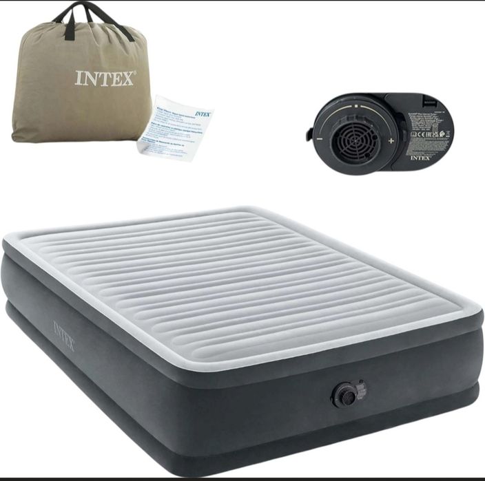 Надувний матрац Intex 203 x 152 x 46 см з вбудованим електричним насосом 64414ND