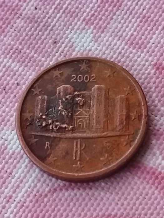 Moeda de 1 cêntimo da Itália com erro de cunhagem