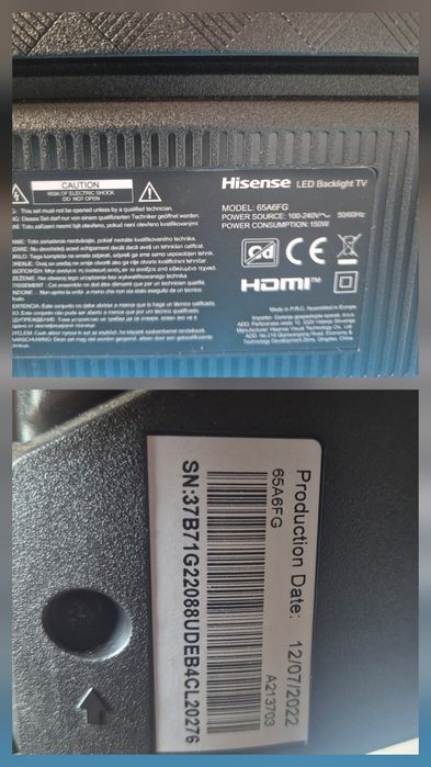 HISENSE 65A6FG 4К UHD | HDR | Wi-Fi | SmartTv | T2 |