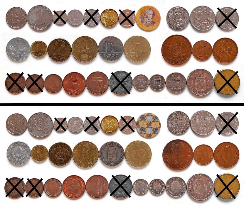 Монеты иностранные на выбор