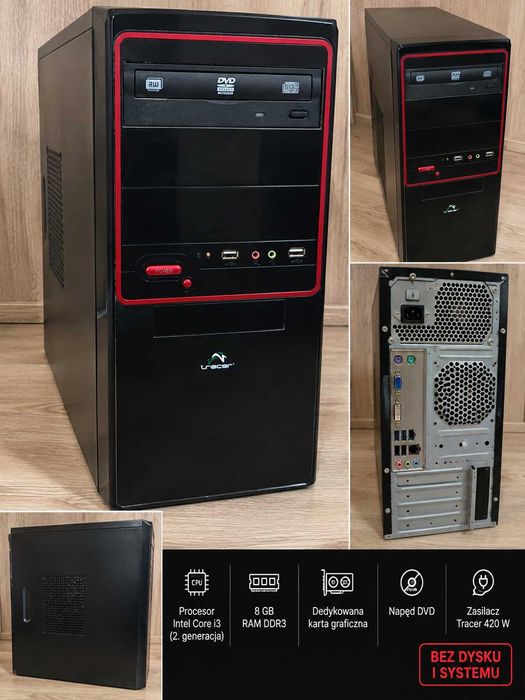 Komputer PC Phenom II X4 955 BE/ 16 GB RAM / 320GB / AMD HD 5470 HDMI 1GB / Win 10 / Linux / Zorin / Monitor 23" PIVOT mysz klawiatura