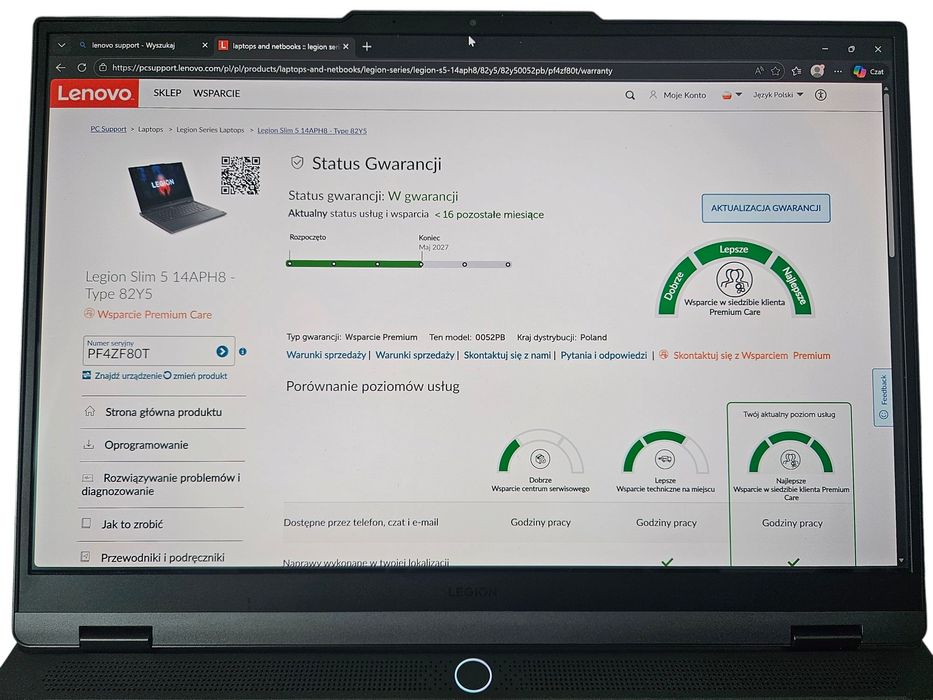 OLED Gw. 07.2027r  Lenovo Legion RTX 4060 Ryzen 7 SSD 1TB 16GB RAM