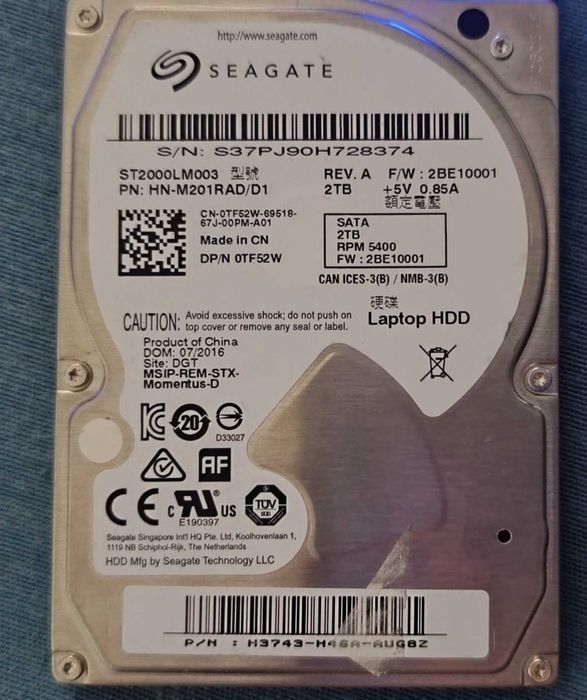 Disco duro 2tb Seagate 2.5 sata